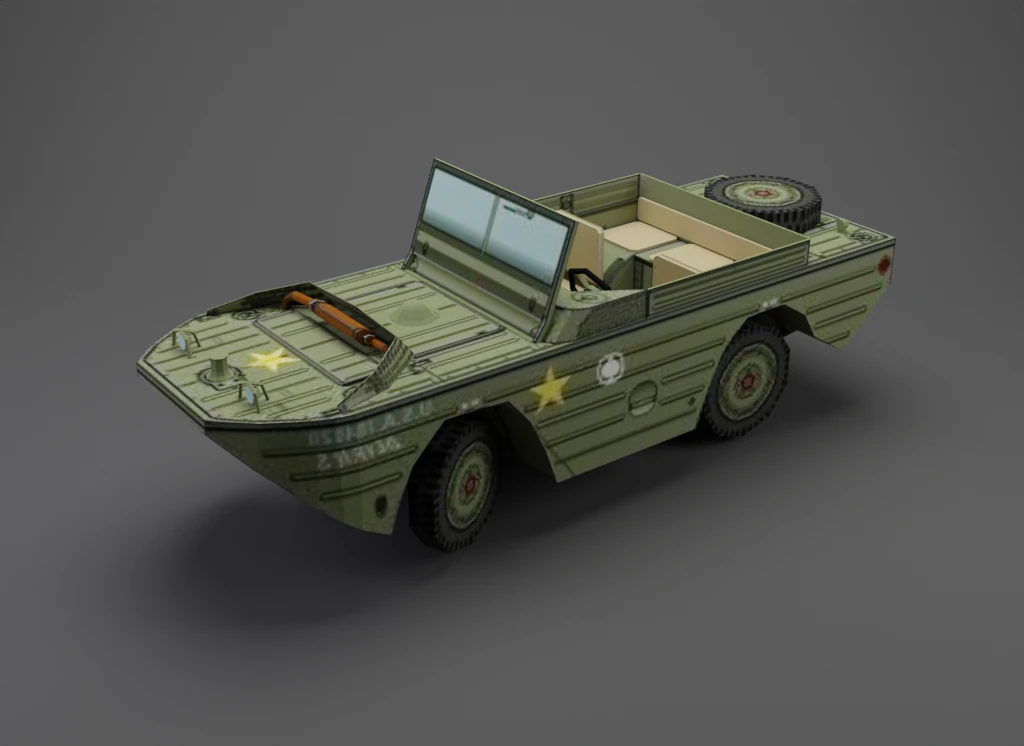 GPA Amphi Jeep 3D Model .c4d .max .obj .3ds .fbx .stl .blend