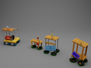 Water floating platforms 3D Model