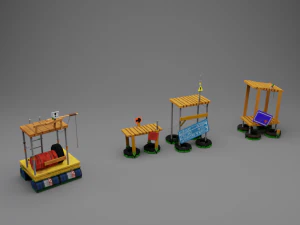 Plataformas flotantes de agua Modelo 3D