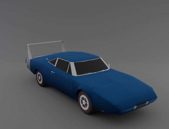 Dodge Charger Daytona 1969 Lowpoly 3D 모델 .c4d .max .obj .3ds .fbx .stl .blend 