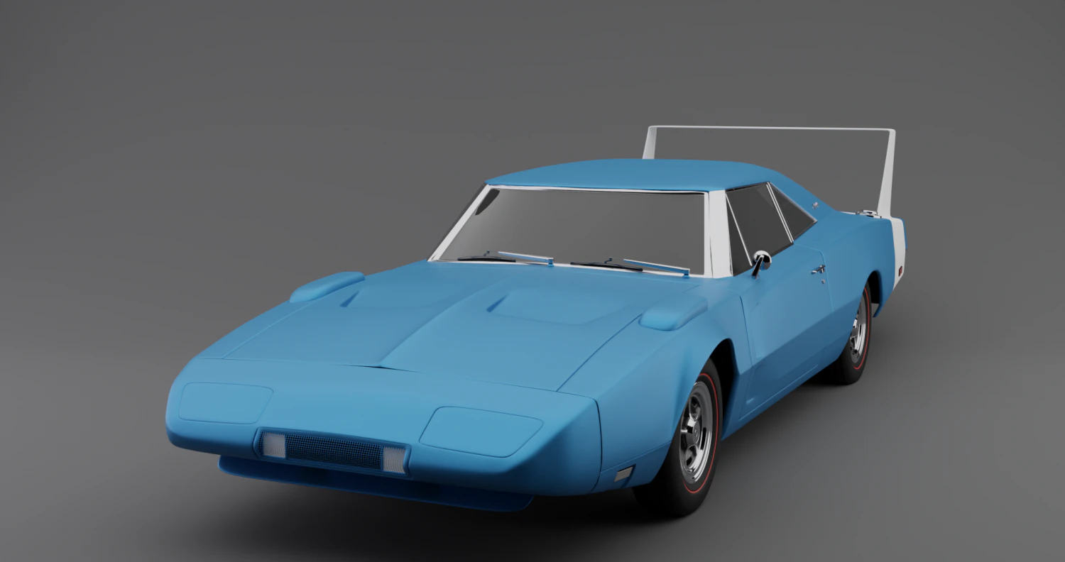 Dodge Charger Daytona 1969 Highpoly 3D Model .c4d .max .obj .3ds .fbx .stl .blend 