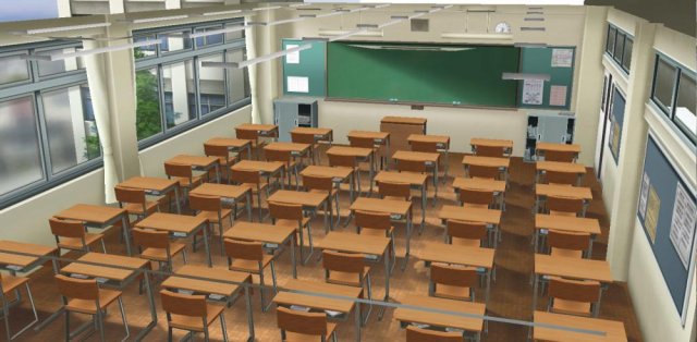 CM3D2 - Class Room 1 3D Модель .c4d .max .obj .3ds .fbx .stl .blend 
