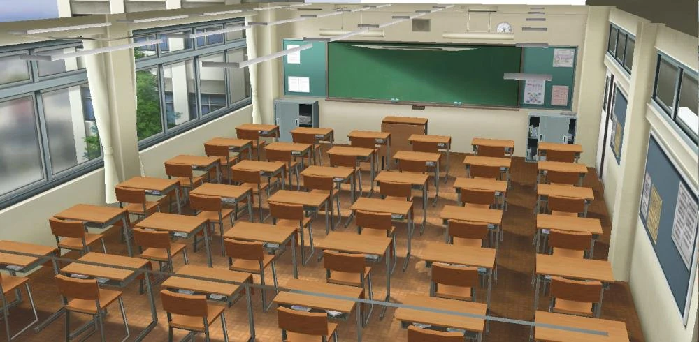 CM3D2 - Class Room 1 3D Model .c4d .max .obj .3ds .fbx .stl .blend