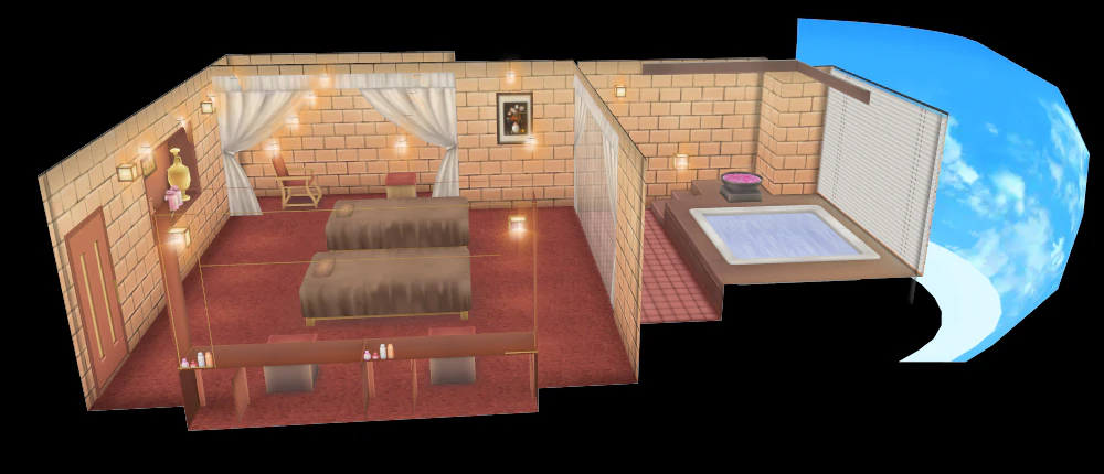 CM3D2 - Double bedroom with jacuzzi 3D Model .c4d .max .obj .3ds .fbx .stl .blend
