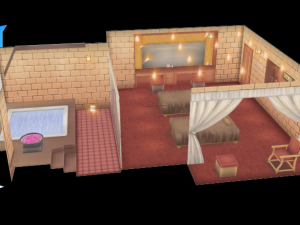 CM3D2 - Double bedroom with jacuzzi Model 3D