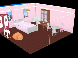 CM3D2 - Bed room 2 Day and Night Modello 3D