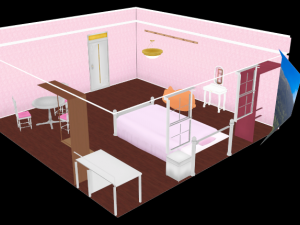 CM3D2 - Bed room 2 Day and Night 3D Model