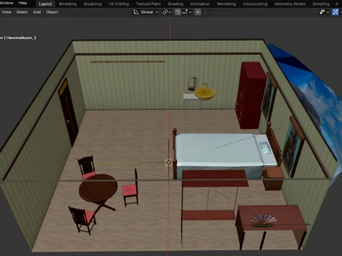 CM3D2 - Heroine Room B1 - Day and Night 3Dモデル