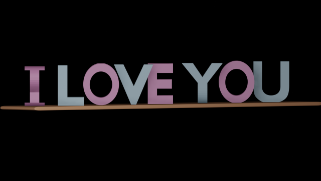i love you - 3D 프린트 모델 .c4d .max .obj .3ds .fbx .stl .blend 