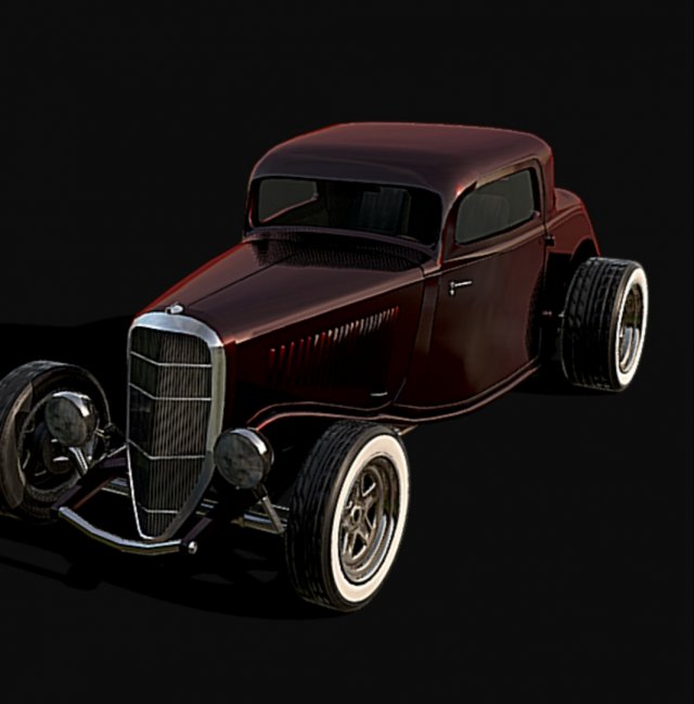 33 hot rod 3D Model .c4d .max .obj .3ds .fbx .stl .blend 