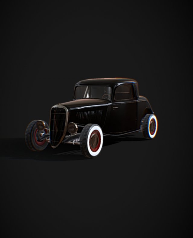 33 hot rod black 3D Model .c4d .max .obj .3ds .fbx .stl .blend 