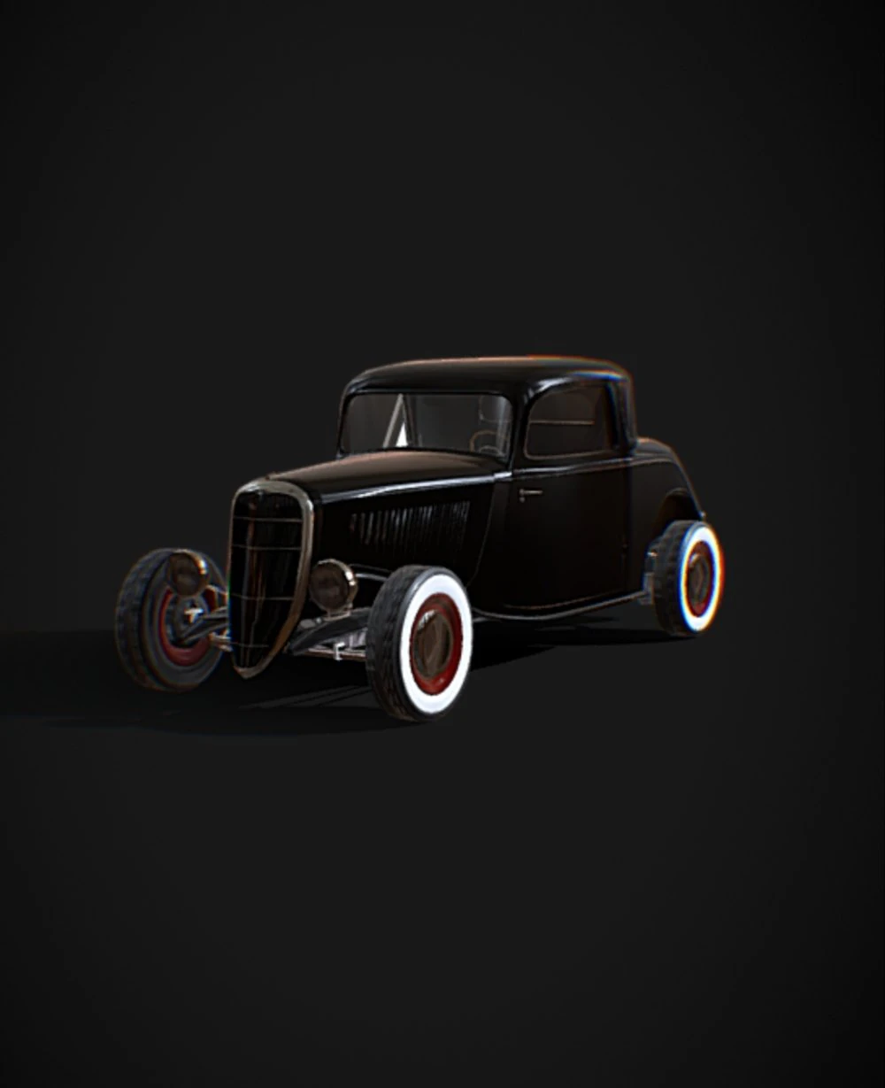 33 hot rod black 3D Model .c4d .max .obj .3ds .fbx .stl .blend 