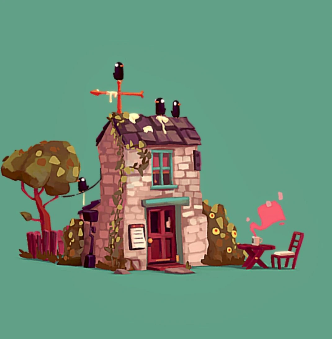 village small house 3D Model .c4d .max .obj .3ds .fbx .stl .blend