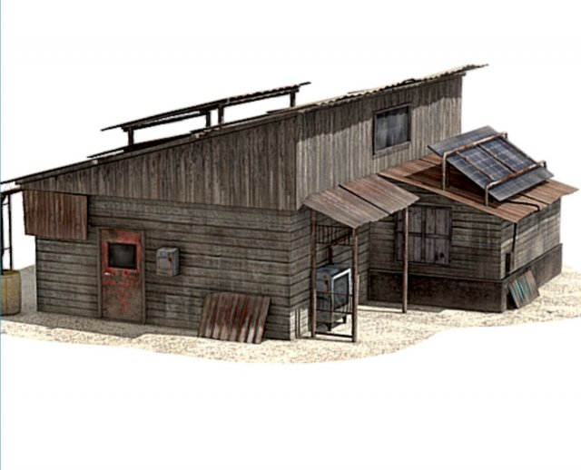 post apocalyptic house Modèle 3D .c4d .max .obj .3ds .fbx .stl .blend 