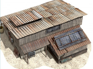 post apocalyptic house Modèle 3D