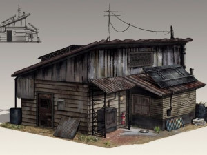 post apocalyptic house Modèle 3D