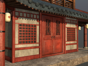 asian japanese and chinese realistic building 3D 모델