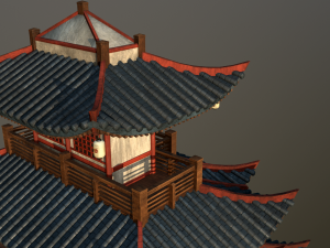 asian japanese and chinese realistic building 3D 모델
