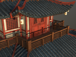 asian japanese and chinese realistic building 3D 모델