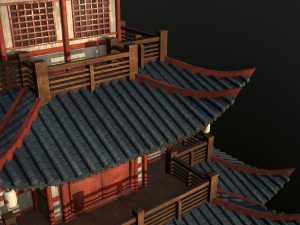 asian japanese and chinese realistic building 3D 모델