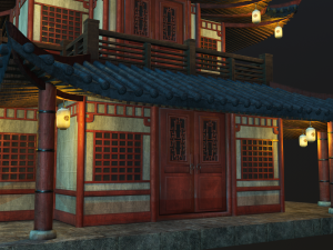 asian japanese and chinese realistic building 3D 모델