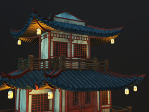 asian japanese and chinese realistic building 3D 모델