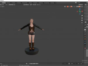 naina female rigged character 3D Model