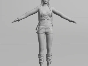 naina female rigged character 3D Model