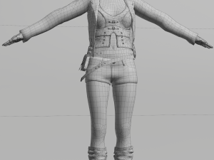 naina female rigged character 3D Model