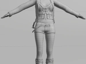 naina female rigged character 3D Model