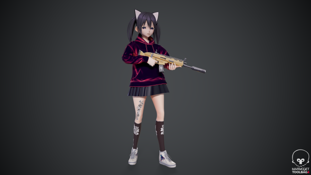 anna stylized toon character with Model 3D .c4d .max .obj .3ds .fbx .stl .blend 