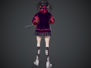 anna stylized toon character with Model 3D