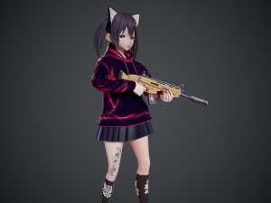 anna stylized toon character with Model 3D
