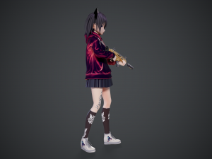 anna stylized toon character with Model 3D
