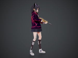 anna stylized toon character with Model 3D