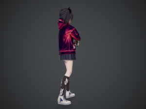 anna stylized toon character with Model 3D