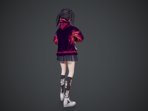 anna stylized toon character with Model 3D