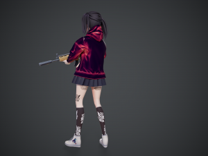anna stylized toon character with Model 3D
