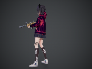 anna stylized toon character with Model 3D