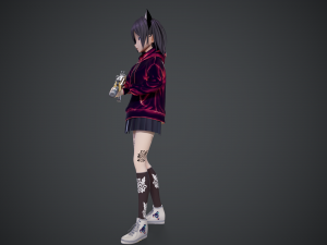 anna stylized toon character with Model 3D