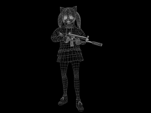 anna stylized toon character with Model 3D