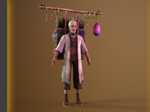 old merchant rigged 3d character 3D Model