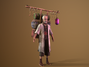 old merchant rigged 3d character 3D Model