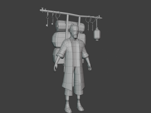old merchant rigged 3d character 3D Model