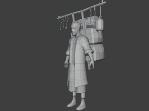 old merchant rigged 3d character 3D Model
