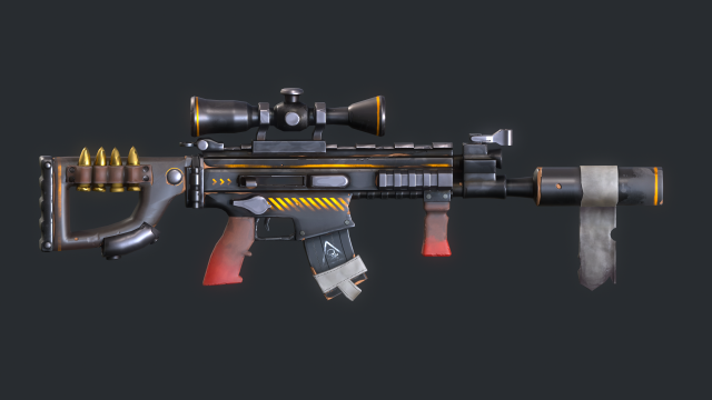 Stylized FN SCARL 3D Model .c4d .max .obj .3ds .fbx .stl .blend 