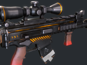 Stylized FN SCARL 3D Model
