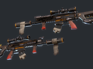 Stylized FN SCARL 3D Model