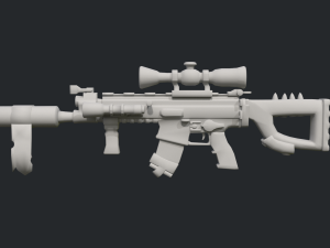 Stylized FN SCARL 3D Model