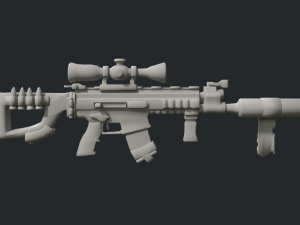 Stylized FN SCARL 3D Model